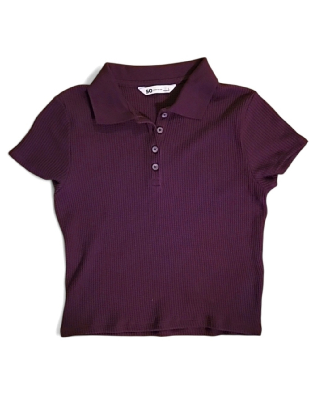 Jr's SO Brand Waffle Knit Shirt Burgandy Size Large